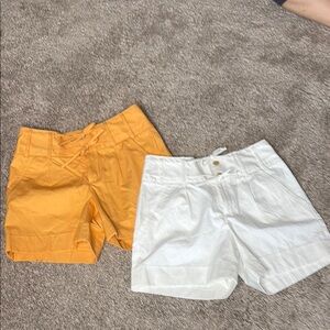 Banana Republic Canary Orange and White Shorts Flattering Draw String Waist Ties
